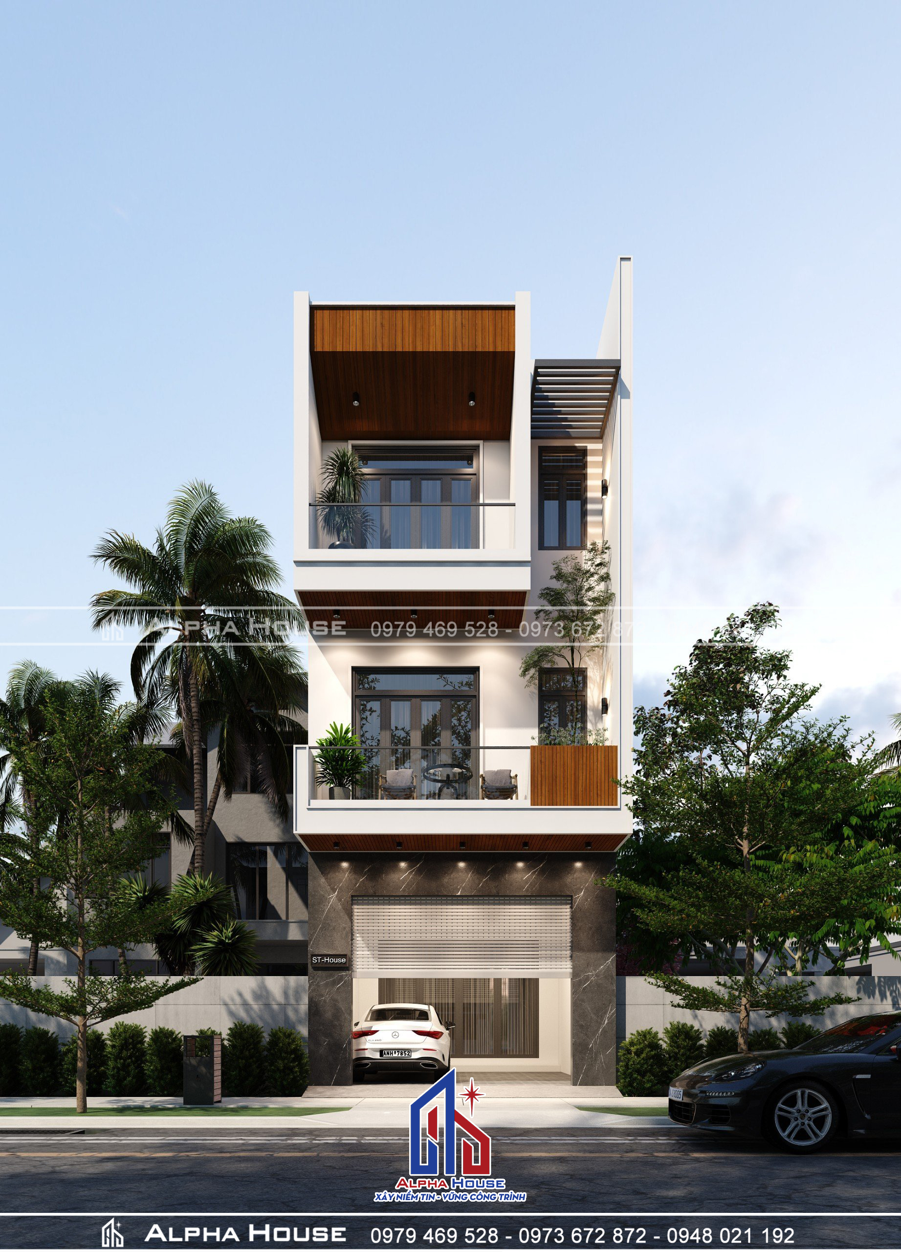 THIẾT KẾ NHÀ PHỐ - 3 TẦNG - ANH SƠN